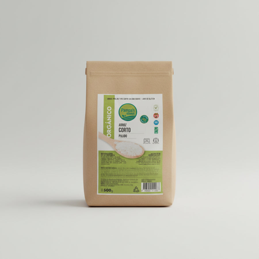 Arroz Bomba blanco Orgánico (corto) 500gr  - Pampa Rice