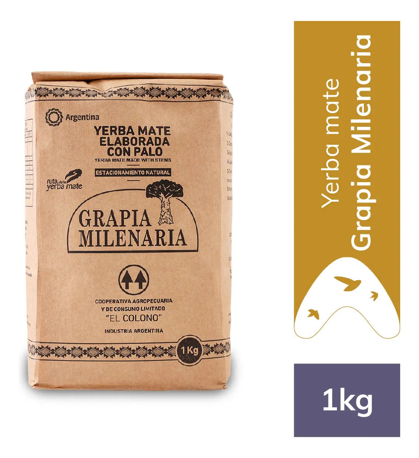 Yerba mate Grapa Milenaria 1Kg (Agroecológica)