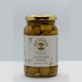 Aceitunas VERDE GIGANTES ORG 250gr- San Nicolás